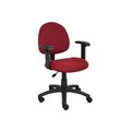 Boss Office Products Boss Deluxe Posture Chair with Adjustable Arms Burgundy B316-BY